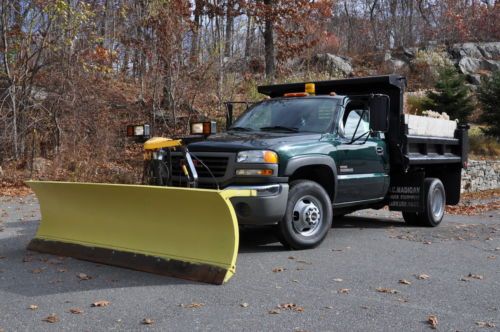 Gmc sierra 3500 dump 46k 4x4 no reserve 6.6l turbo diesel w/fisher snow plow