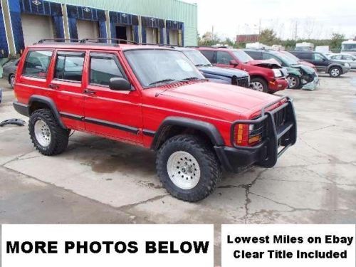 Jeep cherokee sport 4x4 rims new tires red 4 door automatic custom lifted 97 98