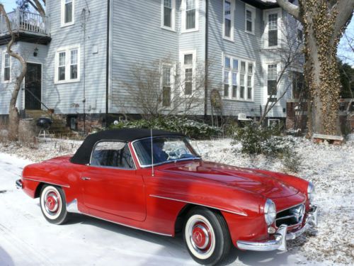 190sl mercedes benz  roadster red, fully restored