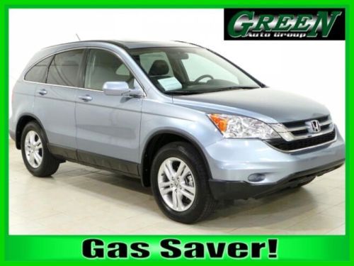 Blue crv ex-l 2 4l auto awd 4x4 suv moon roof leather 6 disc cd power cruise