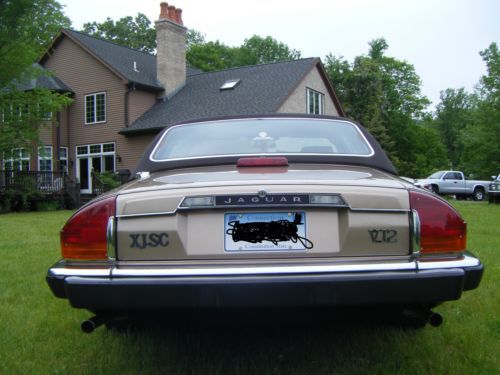 1987 GOLD METALLIC JAGUAR XJ-SC Cabriolet (T-TOP) - RARE MODEL, US $10,000.00, image 12