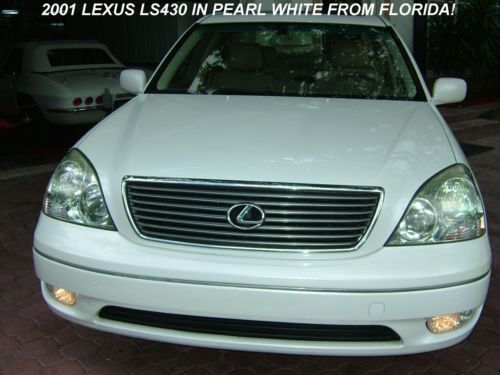2001 lexus ls430 luxuary sedan in pearl white form florida! low miles, 1 owner!!