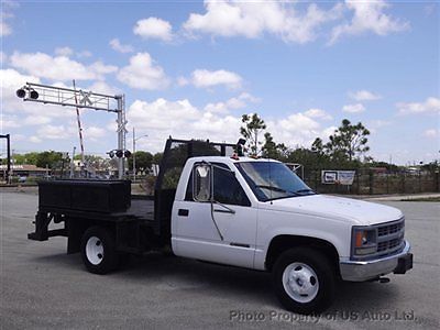 Chevrolet c3500 custom flatbed one owner clean carfax chevy v8 silverado 3500