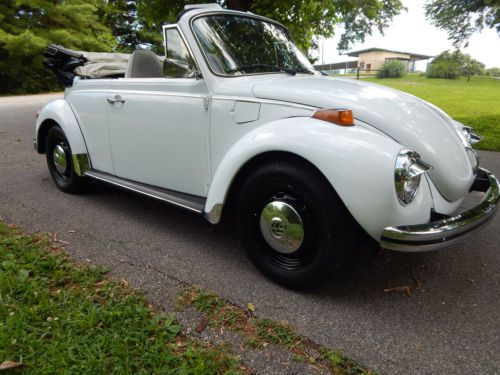 Low reserve! white convertible 1973 vw beetle! 4 - speed manual transmission!