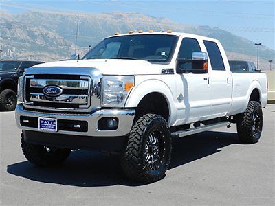 Ford crew cab lariat 4x4 powerstroke diesel custom new lift wheels tires leather