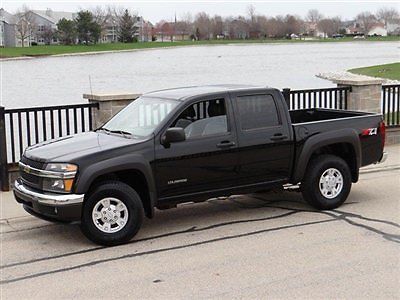 2004 chevy colorado ls z71 crew cab 4x4 blk/gry lthr auto only 58k new tires ~