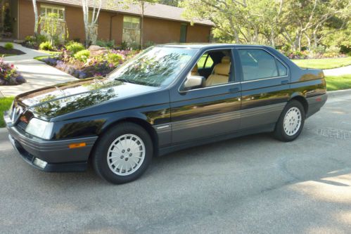 1991 164l black alfa romeo with tan leather interior v6 5 speed manual trans