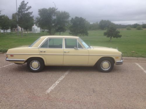 1973 mercedes benz 280 vintage antique german yellow 6 cylinder black interior