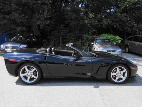 08 chevy corvette lt3 convertible black on black 6 spd garaged low miles clean!!