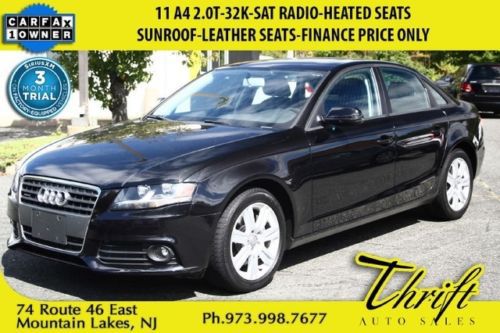 11 a4 2.0t-32k-sat radio-heated seats-sunroof-leather seats-finance price only