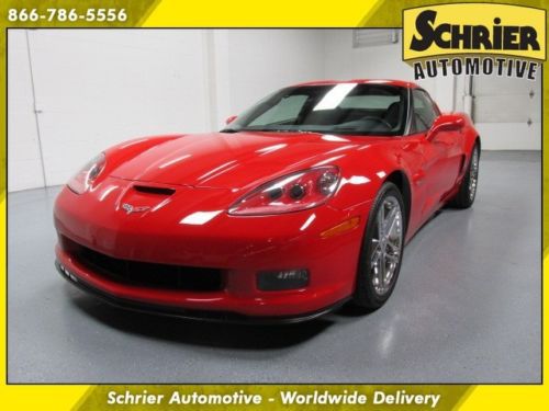 08 chevy corvette z06 ls7 red 6 speed 7.0l v8 rwd memory package heated leather