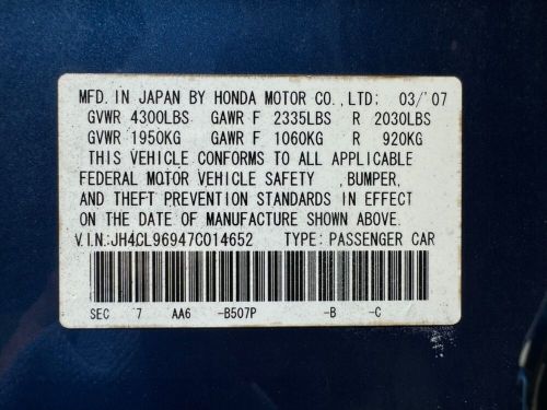 2007 Acura TSX 4dr Sedan Automatic, US $9,500.00, image 30