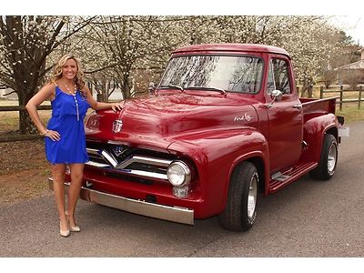 1955 ford f100 pick up v8 3 speed 9" power steering super solid must see