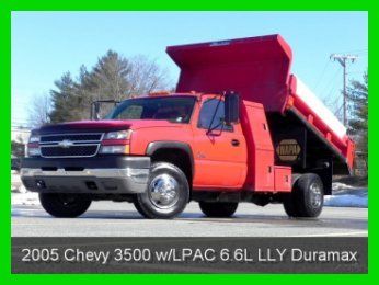 2005 chevrolet silverado 3500 4x4 4wd 8ft dump truck 6.6l lly dmax diesel lpac