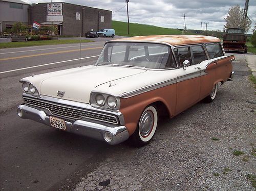 1959 ford country sedan station wagon rebuilt 332 solid unrestored galaxie 6pas