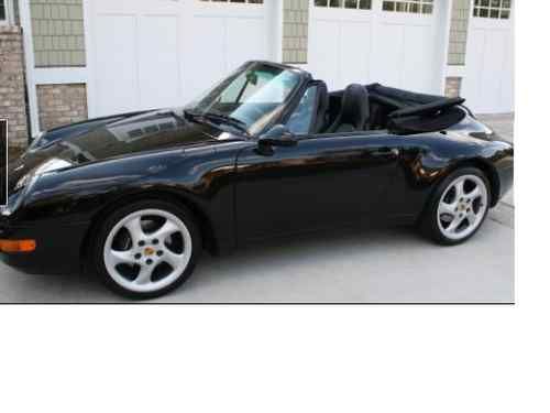 1997 porsche 993 cabriolet triple black 6-speed 18" wheels new top no reserve!!!