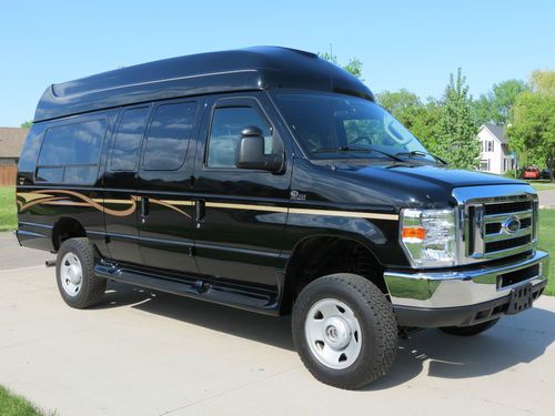 2009 ford e250 ext quigley 4x4 high top conversion van 1ownr clr crfx no reserve