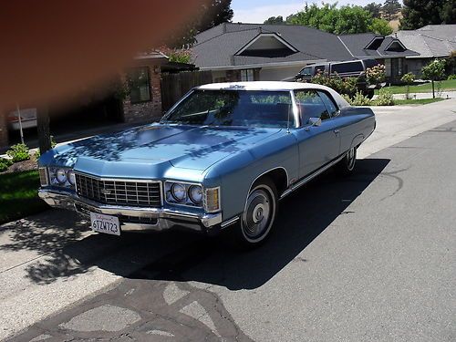 1971 chevy caprice two door hardtop blue body white vinyl top