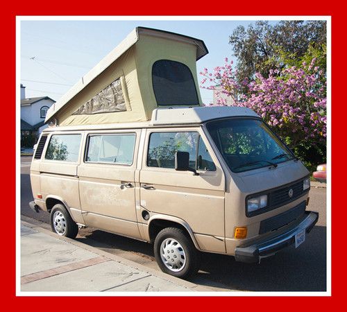 1986 volkswagen bus/vanagon westfalia pop-up camper