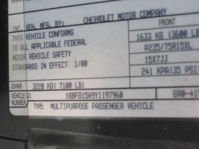 2000 CHEVY EXPRESS 1500 CONVERSION HI TOP 1 OWNER CLEAN RUNS GR8 LOADED NORESERV, image 72