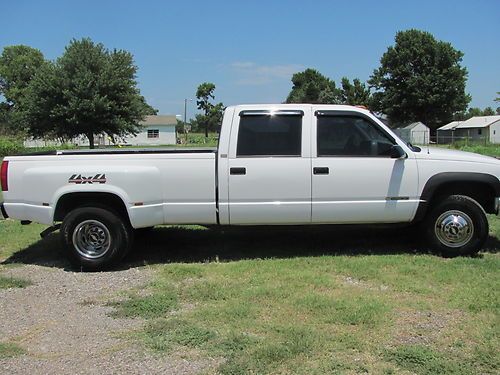 1997 chevy 4x4 dually 1 ton crew cab silverado big block white chevrolet gmc