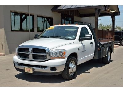 2006 dodge ram 3500 drw reg cab flat bed drw st 24 valve cummins pwr seats texa