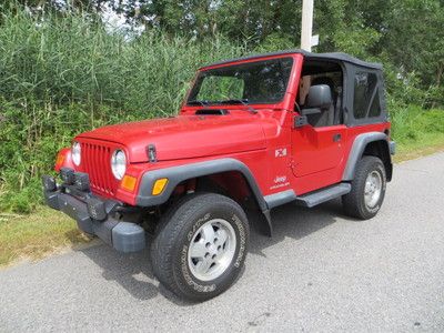 Red 4x4 sport half door convertible ice cold a/c 4.0 6 cyl 5 speed alloys lifted