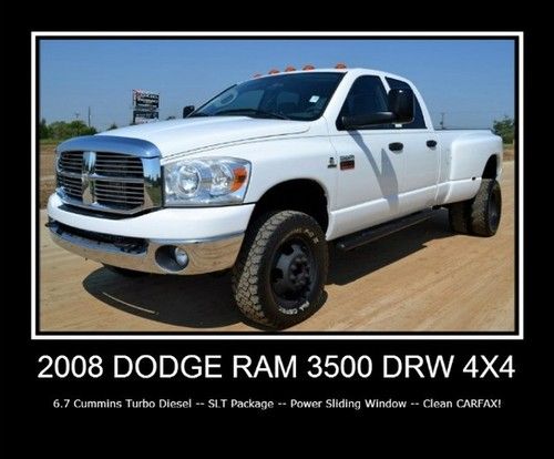 4x4 cummins turbo diesel dually -- 2 owners -- slt pkg -- nice! -- clean carfax!