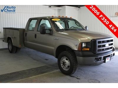 Used 06 ford f350 crew cab 4x4 dually knapheide utility box v10 auto work truck