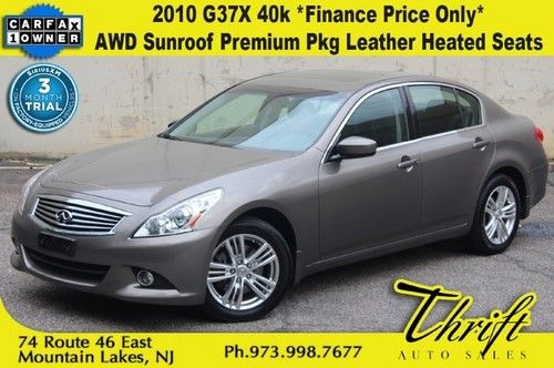 10 g37x 40k *finance price only* awd sunroof premium pkg leather heated seats