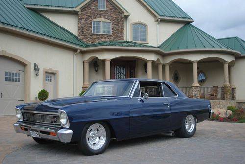 '66 blue nova, pro touring, pro street, resto mod