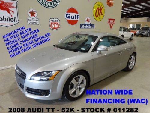 2008 tt,fwd,2.0t,automatic,nav,htd lth,6 disk cd,17in wheels,52k,we finance!!