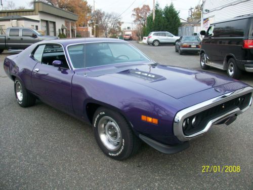 1971 plymouth roadrunner 440 magnum pistol grip 4 speed real fc7 in violet purpl