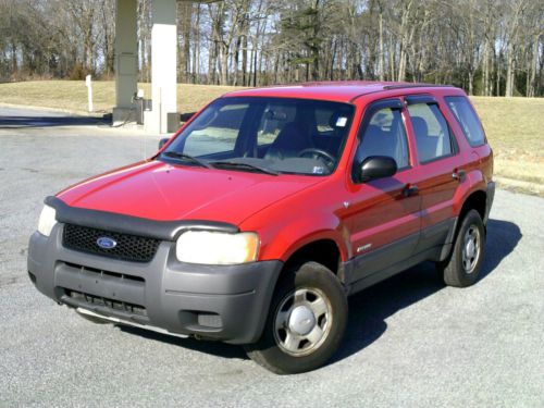 2001 ford escape xlt sport utility suv 4x4 4wd economical no reserve red clean