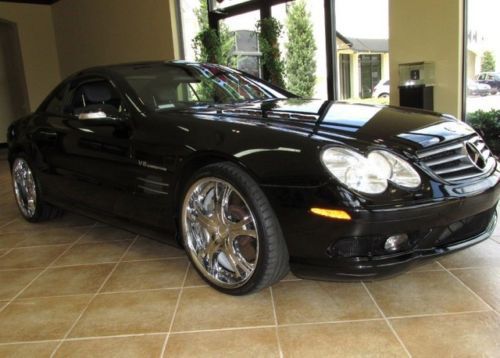 04 black sl-55 supercharged convertible -navigation -keyless go -bose cd changer