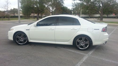 2008 acura tl type-s white diamond pearl/ black int. low miles &amp; fact. warranty