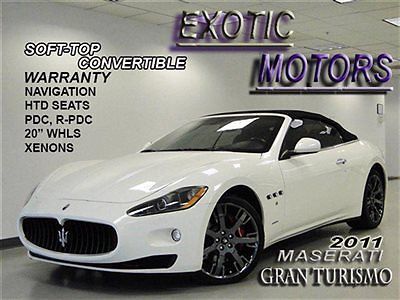 2011 maserati granturismo conv&#039;t! nav heated-sts xenons r-pdc blk-top warranty!!