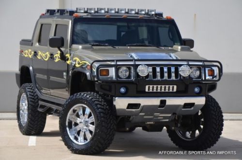 2005 hummer h2 lifted bk/cam lth/htd seats new tires s/roof r/enter $699 ship