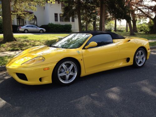 2001 ferrari 360 spider 6 speed manual convertible tubi yellow 18k mint