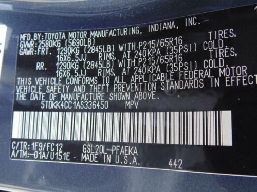 2010 Toyota Sienna LE, US $14,800.00, image 16