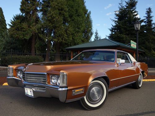 1970 cadillac eldorado 2-door fwd 500 v8 auto cinnamon firemist w/ white leather