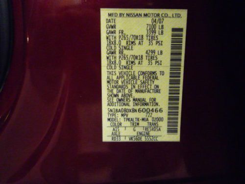 2008 NISSAN ARMADA SE, image 11