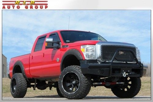 2012 f-250 lariat crew cab 4x4 suspension lift one owner! a real show truck!