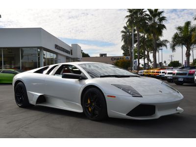 2008 lamborghini murcielago lp640 coupe. white over red. 3,498 miles. e-gear.