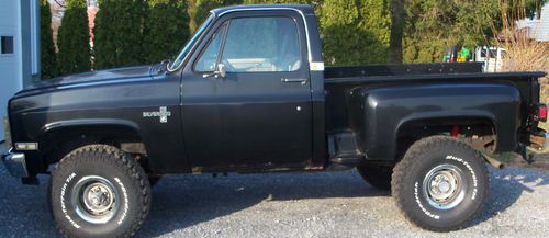 1986 chevy chevrolet silverado step side truck black short bed