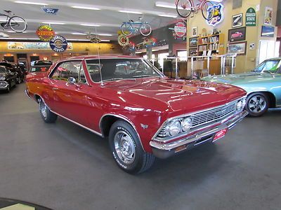 1966 chevrolet chevelle malibu original red on black - west coast - no rust!