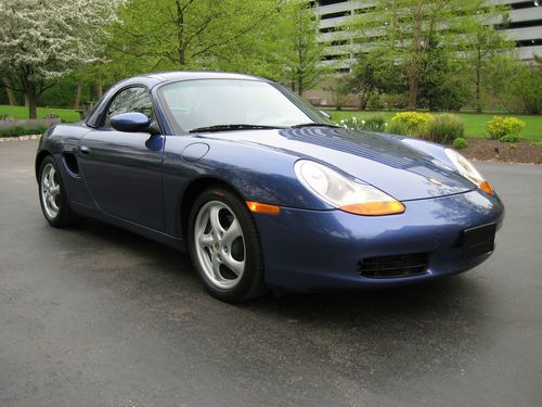 1997 porsche boxster-no reserve!!!41k miles !!-ultra rare zenith blue w/ hardtop