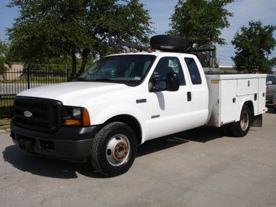 2006 ford f350 ext cab diesel service truck crane utility box