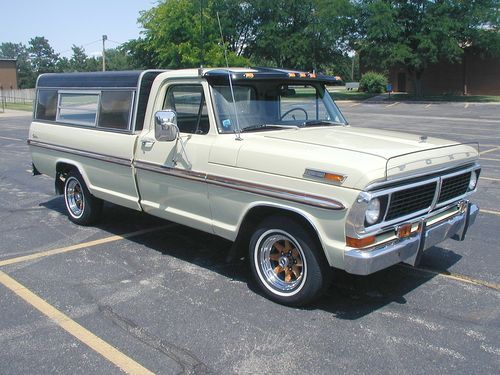 1970 ford f-100 long bed w camper shell 302 auto 9" posi clean original truck