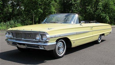 64 galaxie 500 convertible 390 v8 4 speed yellow exterior black interior